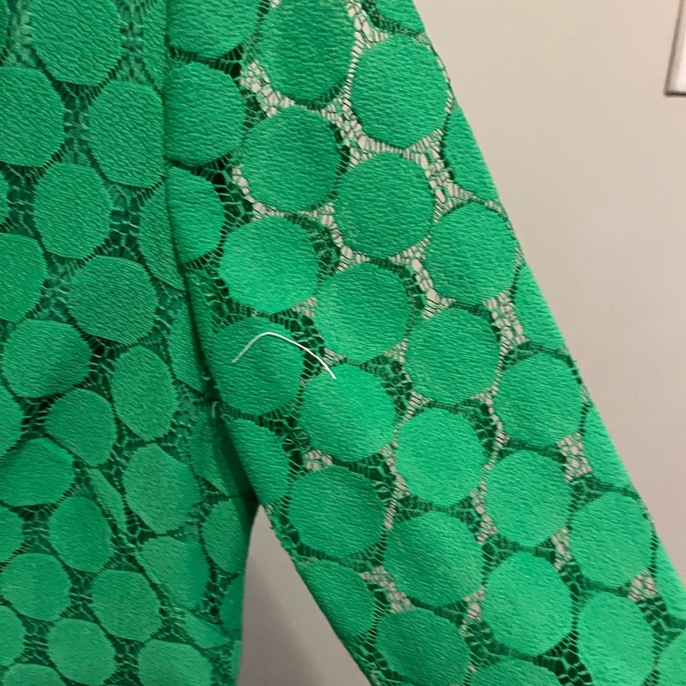 Vintage Andre Oliver Green Circle Collared Dress